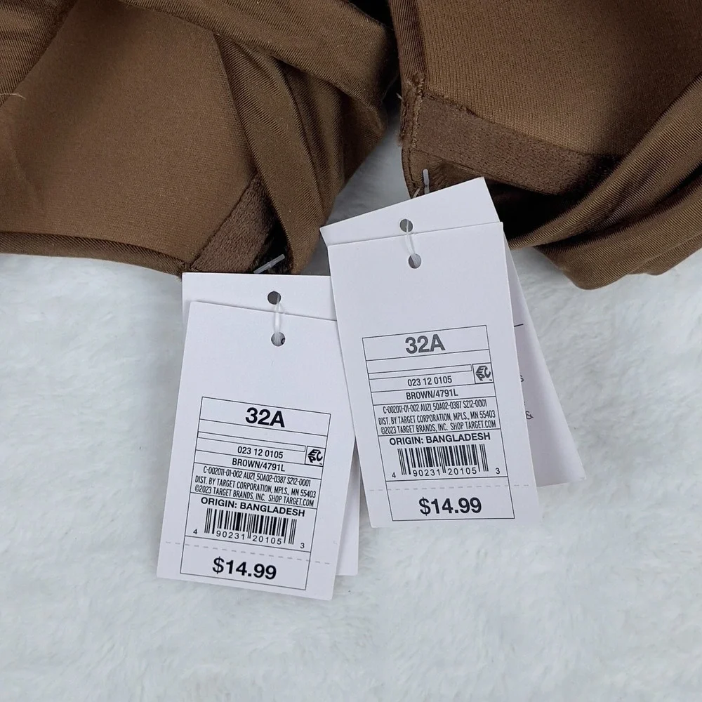Lot of 2‎ Auden Underwired Bra Womens 32A Brown Icon Lightly Lined Full Coverage